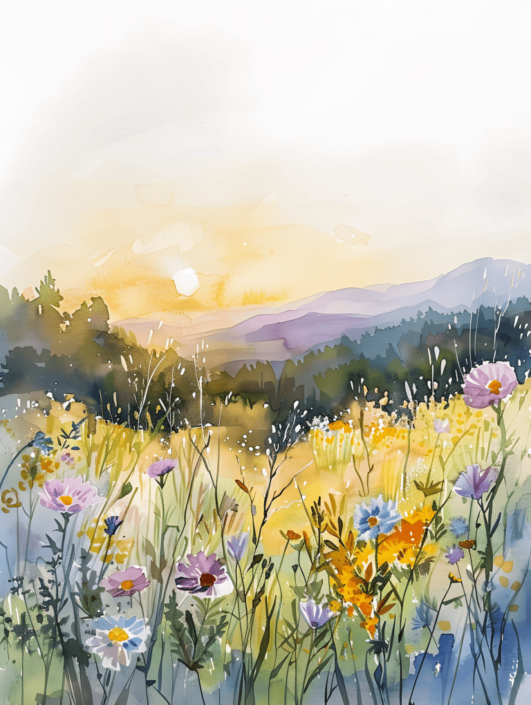 Sunset In A Meadow