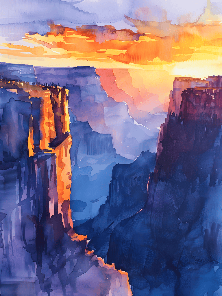 Sunset Over A Canyon