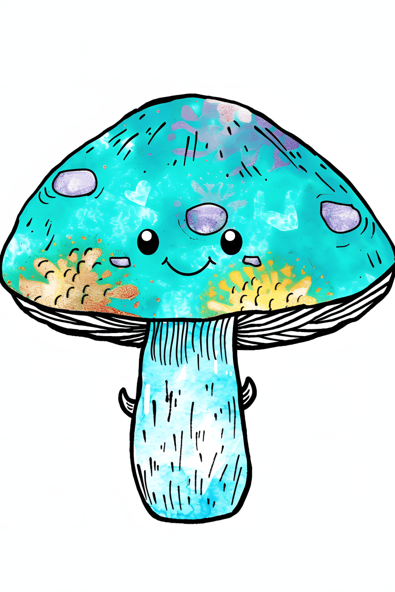 Mushroom In Tie Dye Pattern