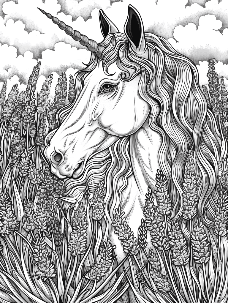 Unicorn In A Lavender Field