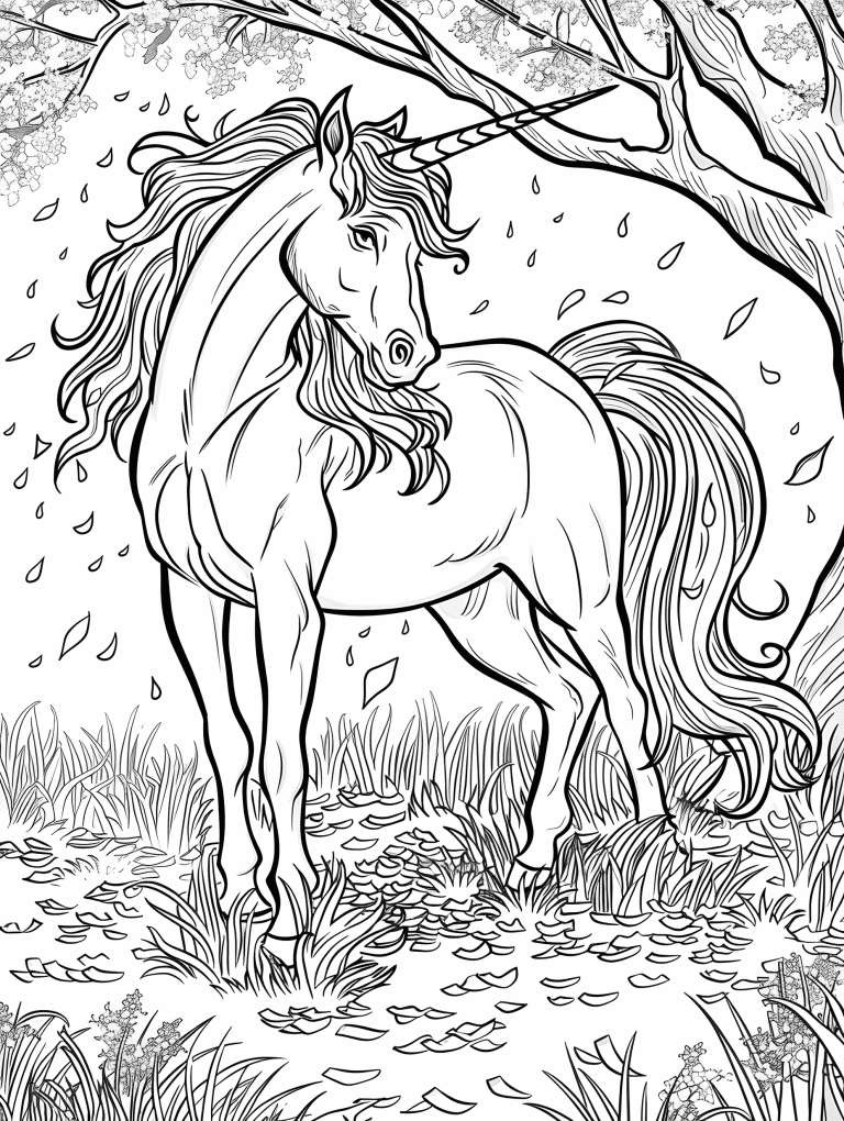 Unicorn In An Orchard