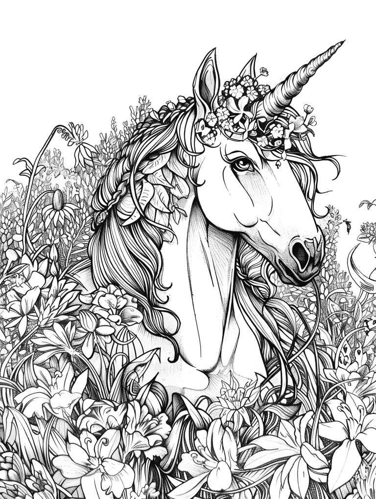 Unicorn In A Garden