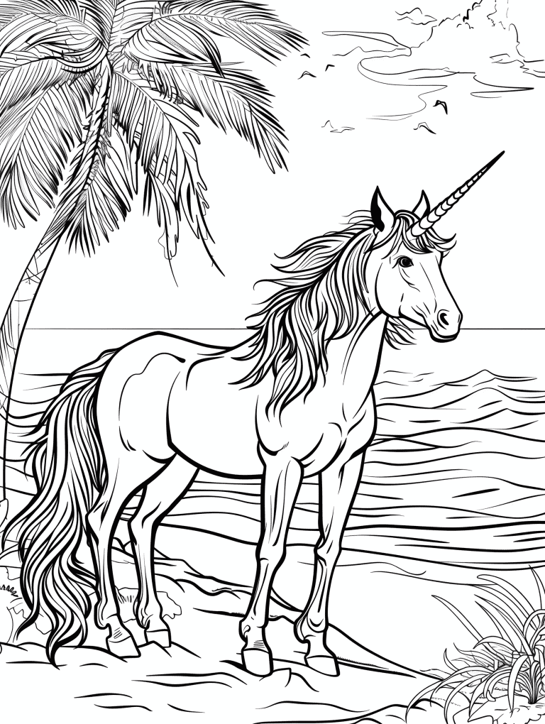 Unicorn At The Beach