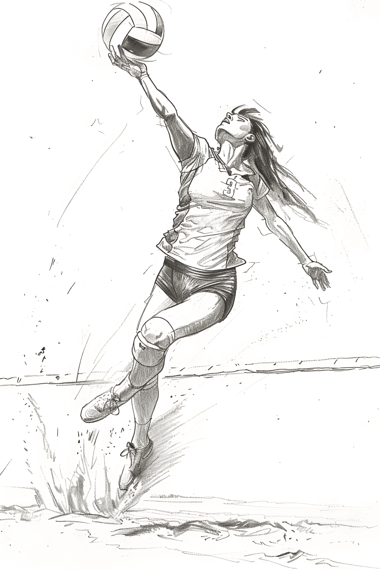 Volleyball Player Getting Ready For A Spike