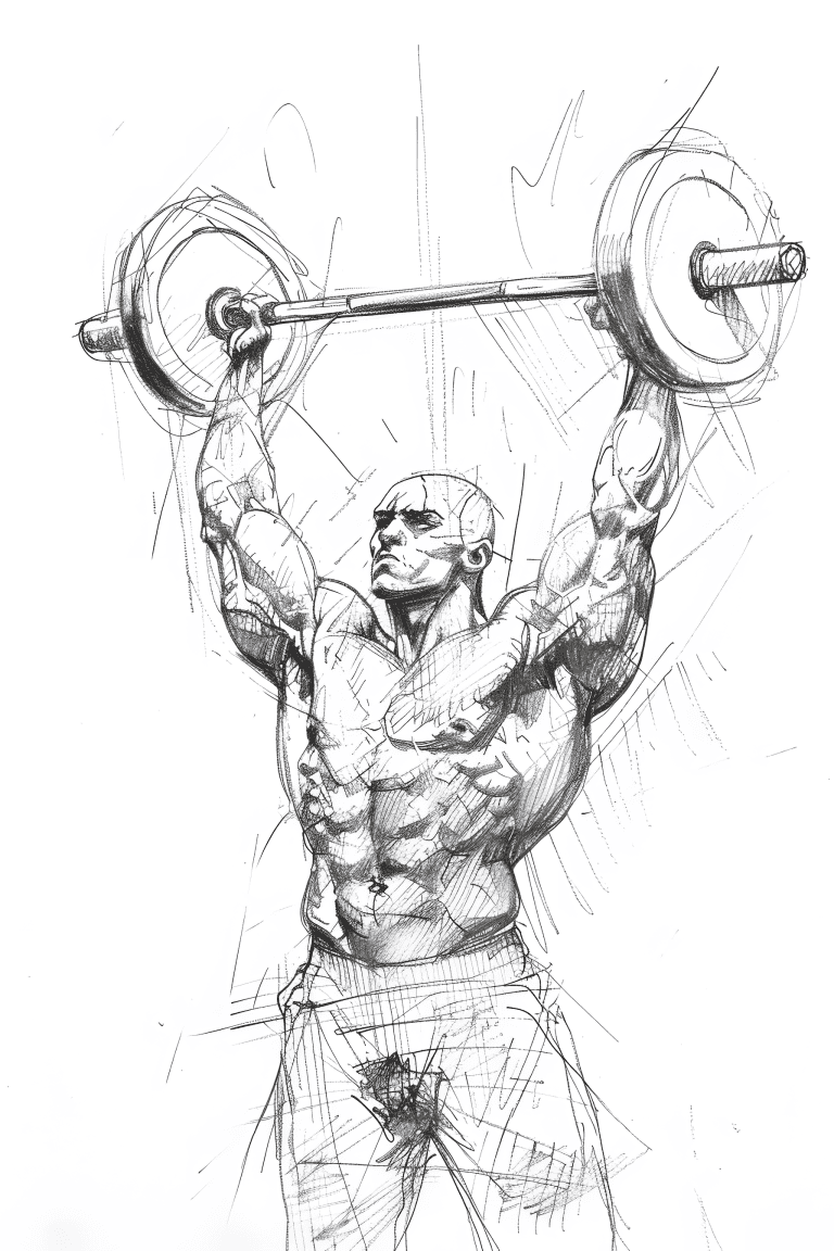 Body Builder Lifting Weights