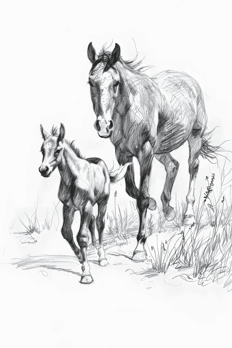 Colt Prancing With It’s Mother