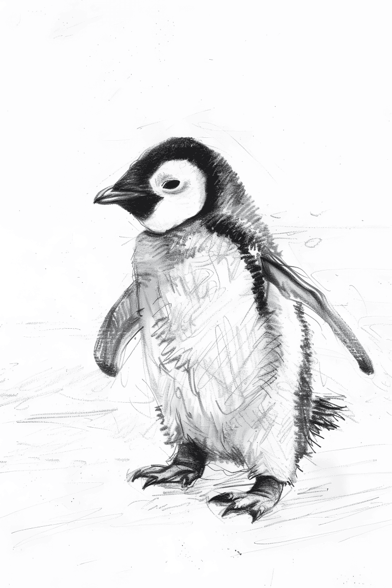 Penguin Waddling On Ice