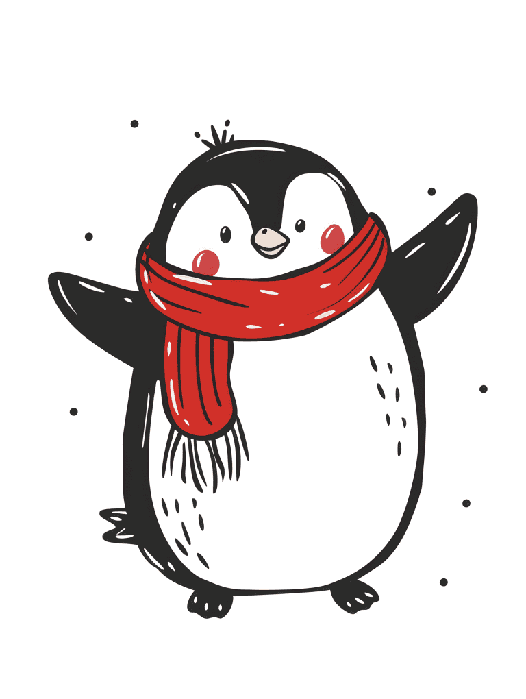 Penguin Wearing Scarf