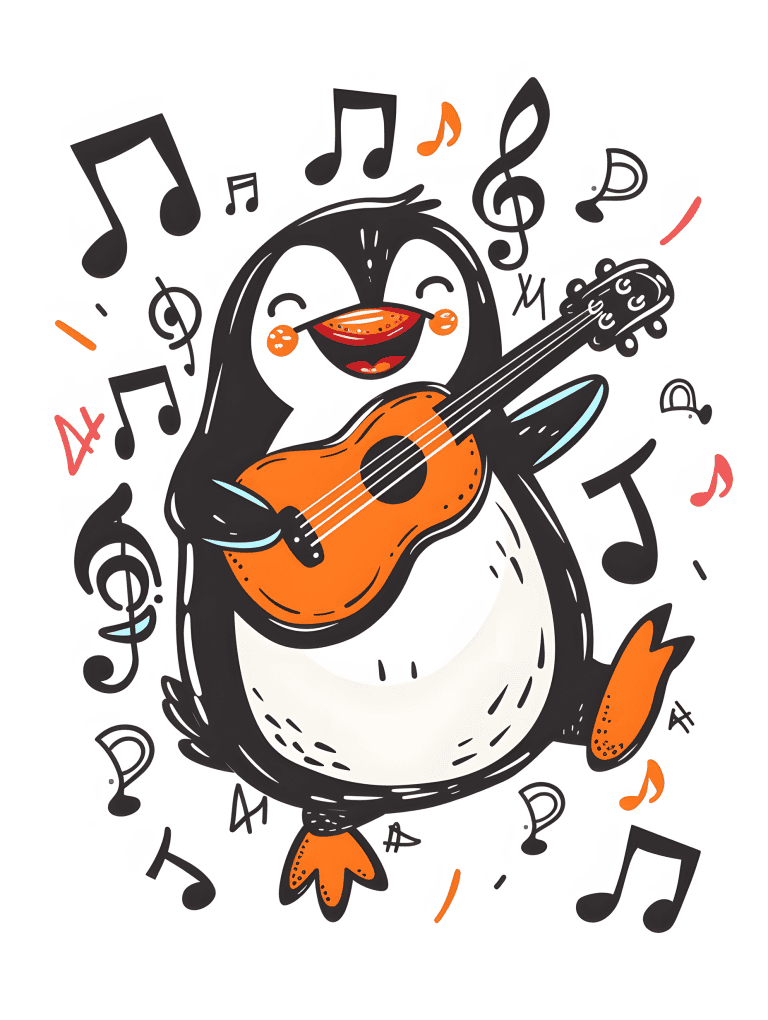 Penguin Playing Guitar