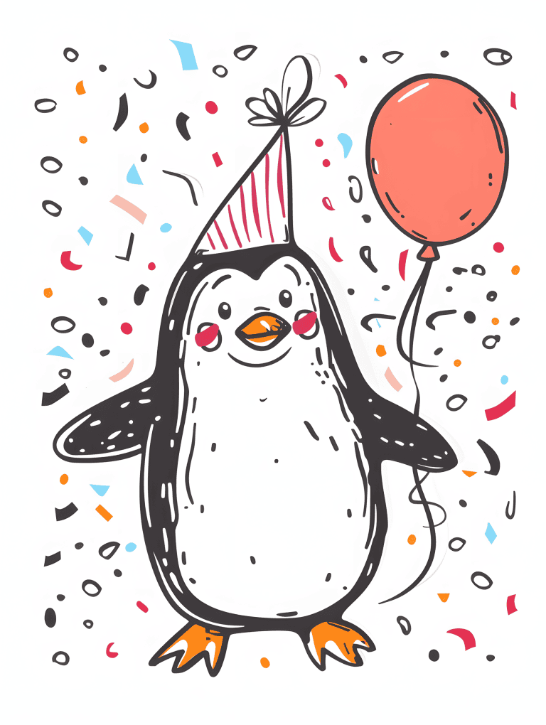 Penguin Enjoying A Party
