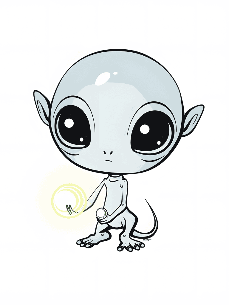 Alien Holding A Light