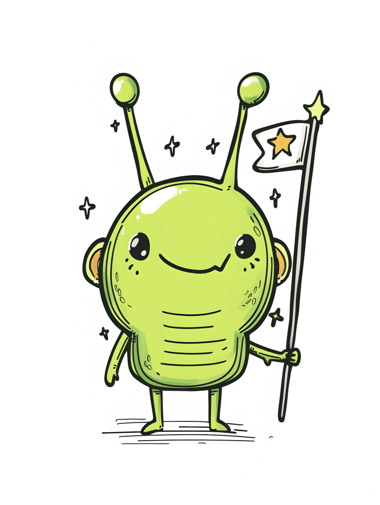 Alien Holding A Flag