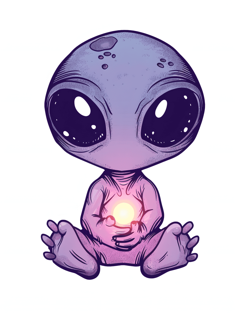 Alien Holding A Glowing Orb