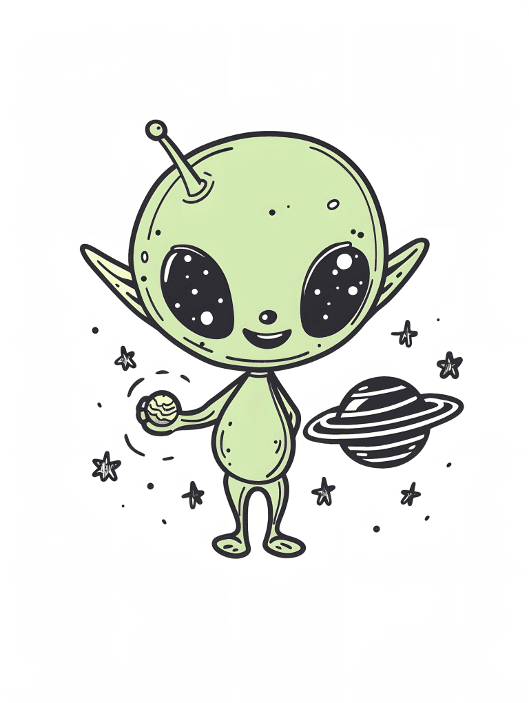 Alien Holding A Tiny Planet