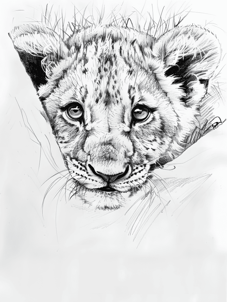 Lion Cub Hiding