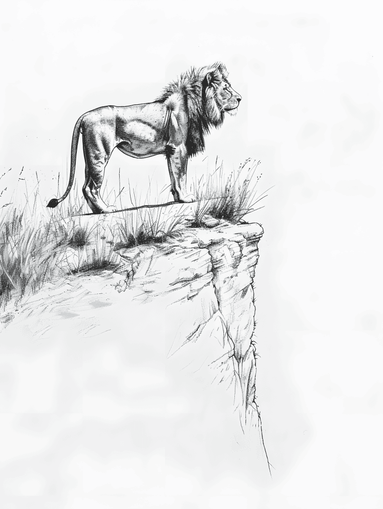 Lion On Top Of The Hill