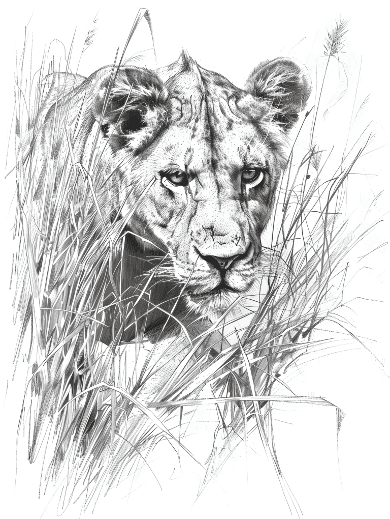 Lioness Hiding
