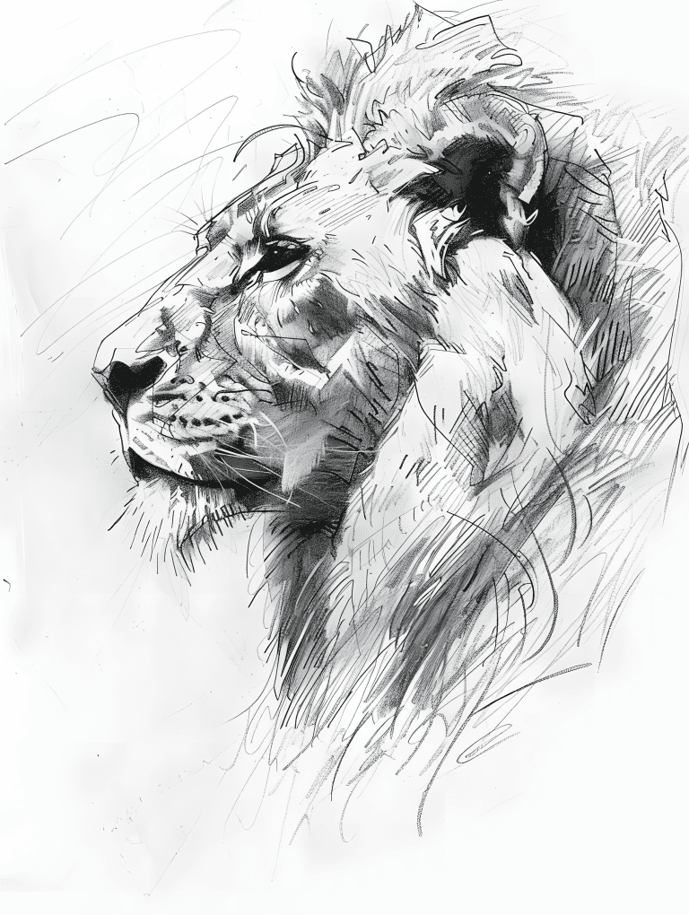 Lion In Profile View