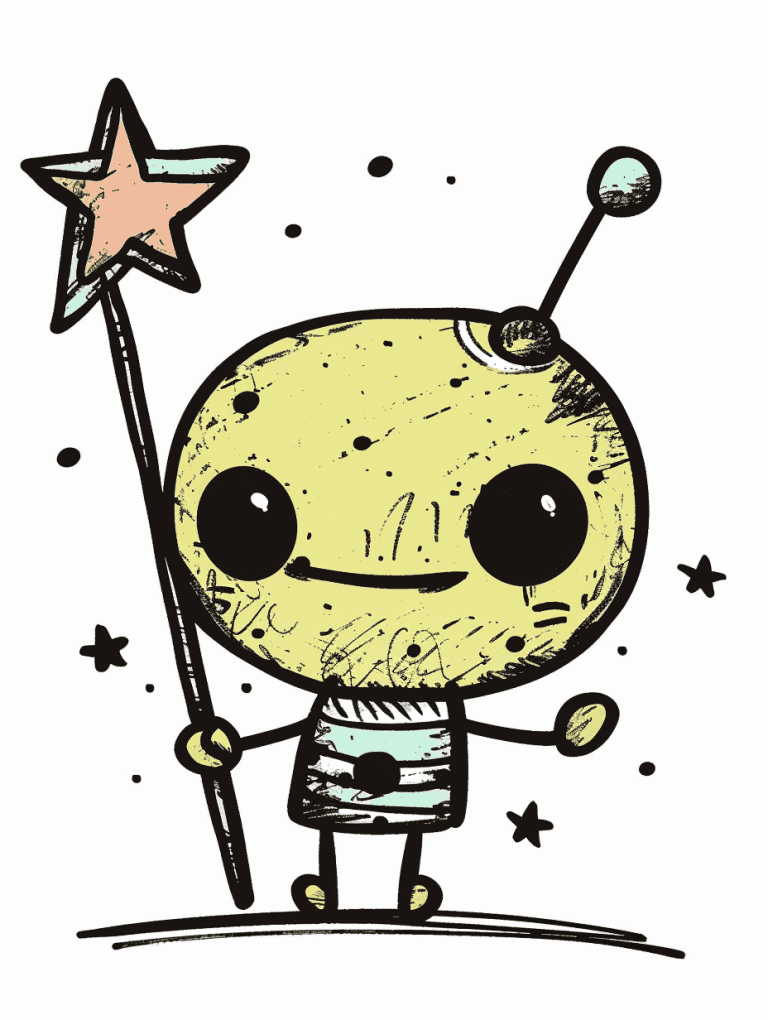 Alien Holding A Wand
