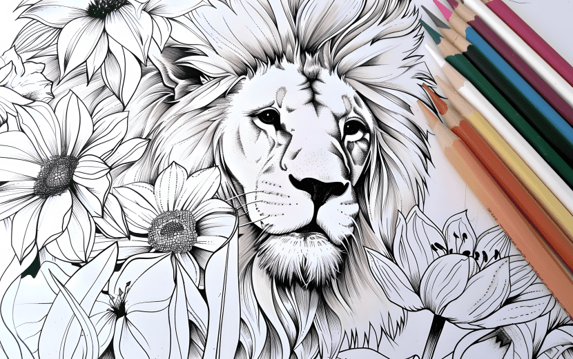 milkychoco04_a_coloured_pencil_that_is_next_to_a_majestic_lion__91c4f153-1dca-49f5-bf3c-196d49a13605