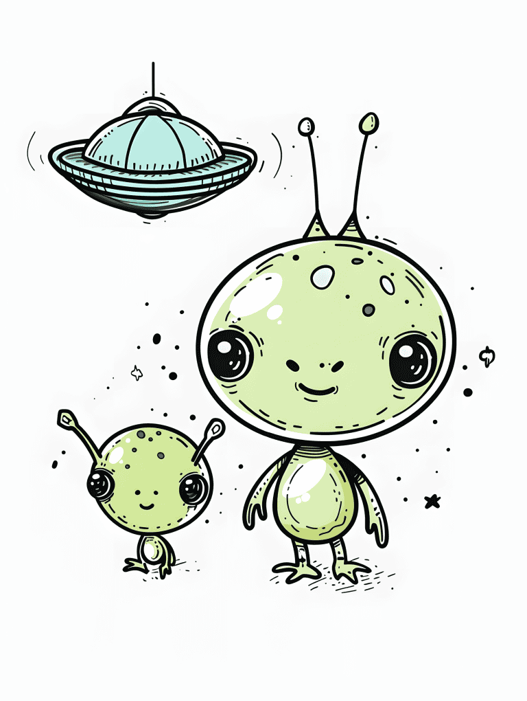 Aliens Beside UFO