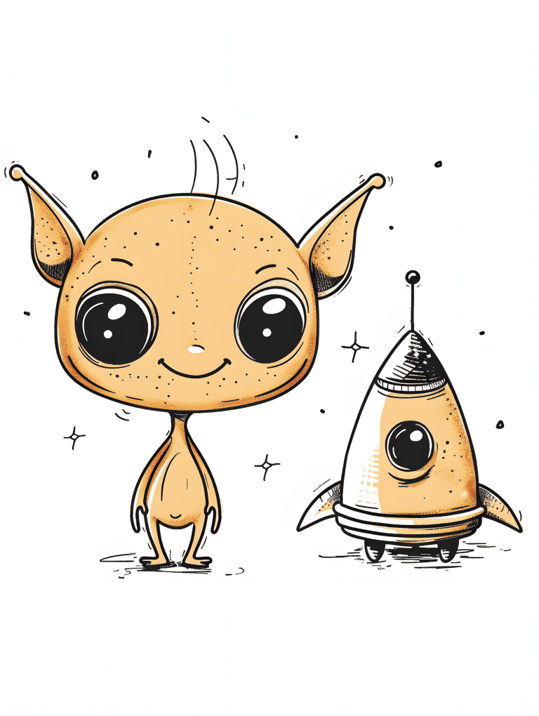 Alien With Tiny Rocket