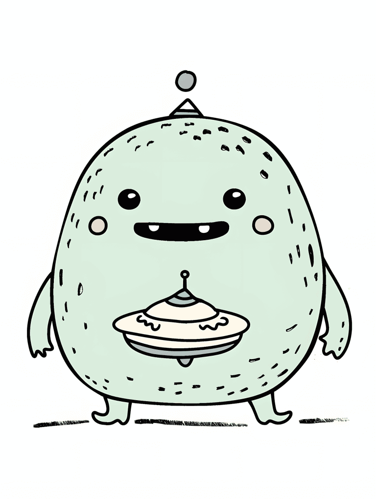 Alien With Tiny Spaceship