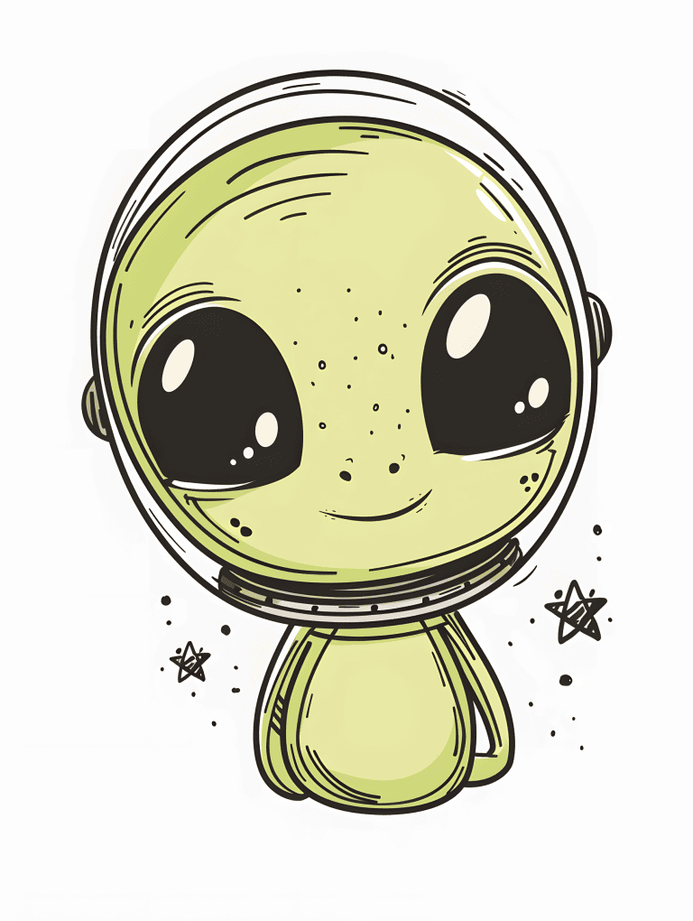 Alien Wearing Astronaut Helmet