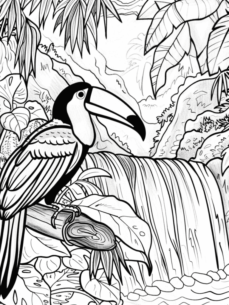 Toucan Near A Waterfall