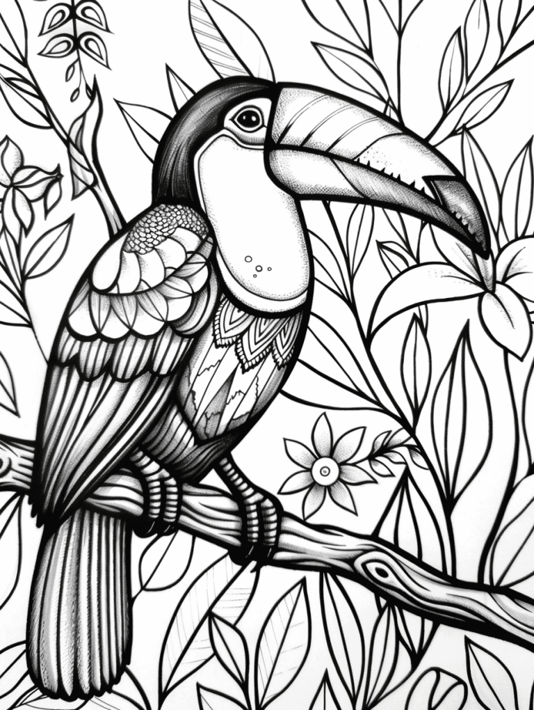 Toucan With Flower Background