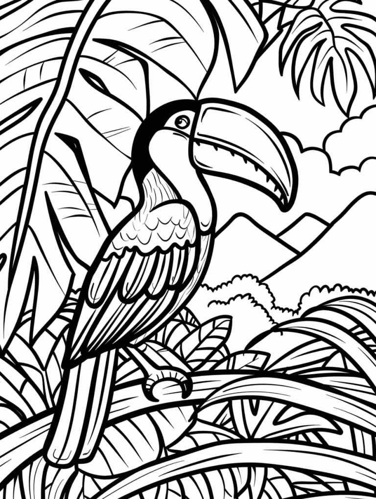 Toucan With Mountain Background