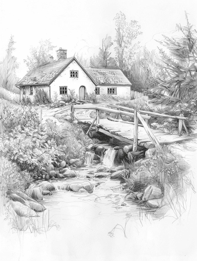 Cottage Near A Babbling Brook
