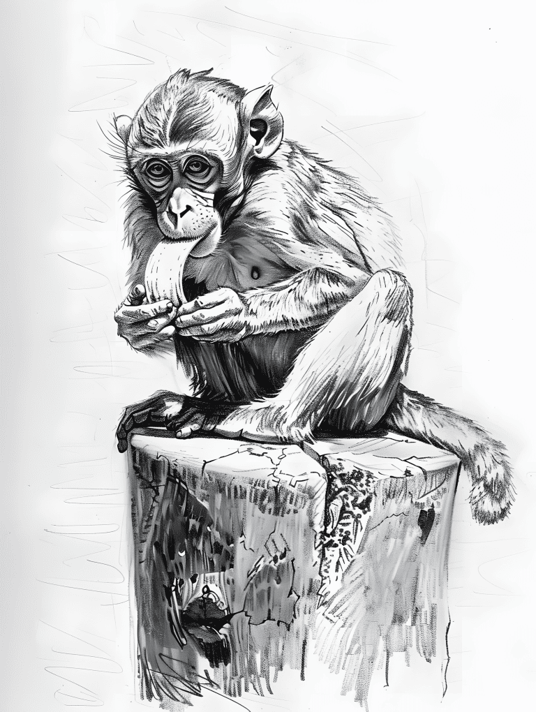 Monkey Eating A Snack