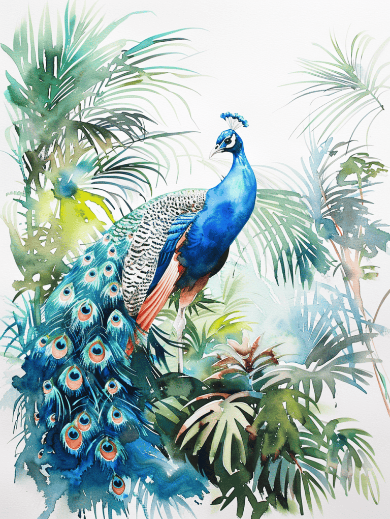 Peacock With Feathers Trailing Behind