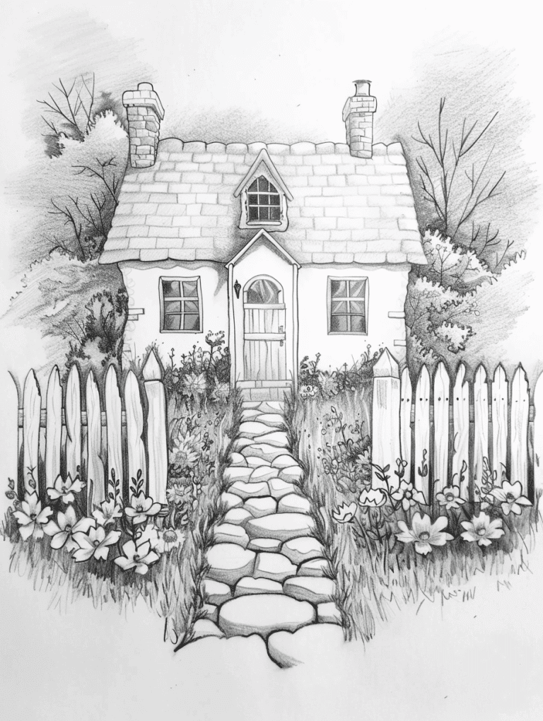Cottage With Flower Garden