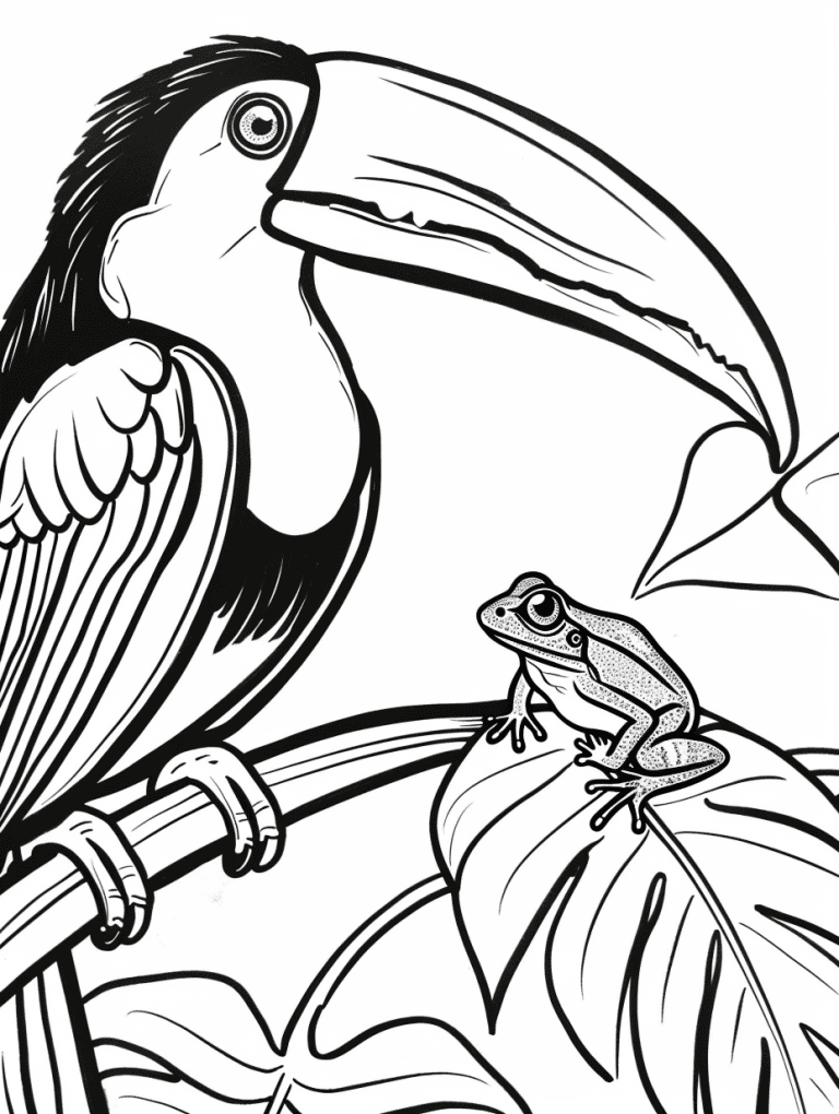 Toucan With A Frog Nearby