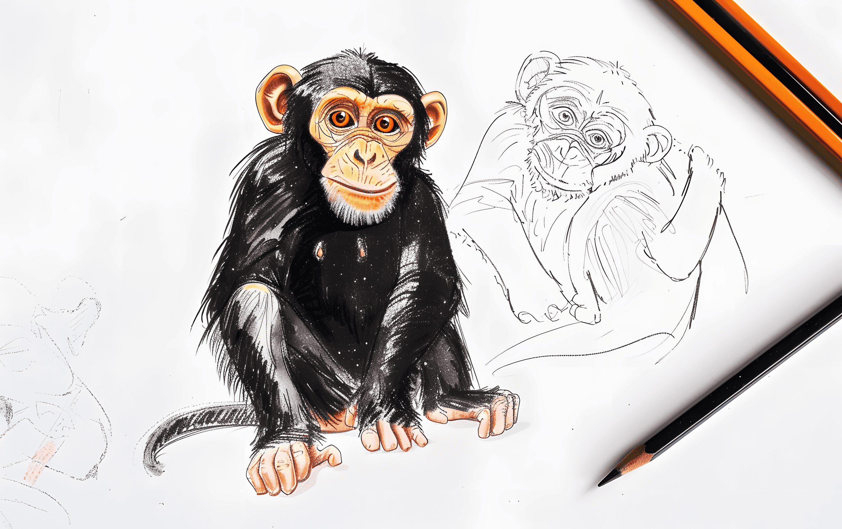 25 Playful Monkey Sketches for Jungle-Themed Art Projects