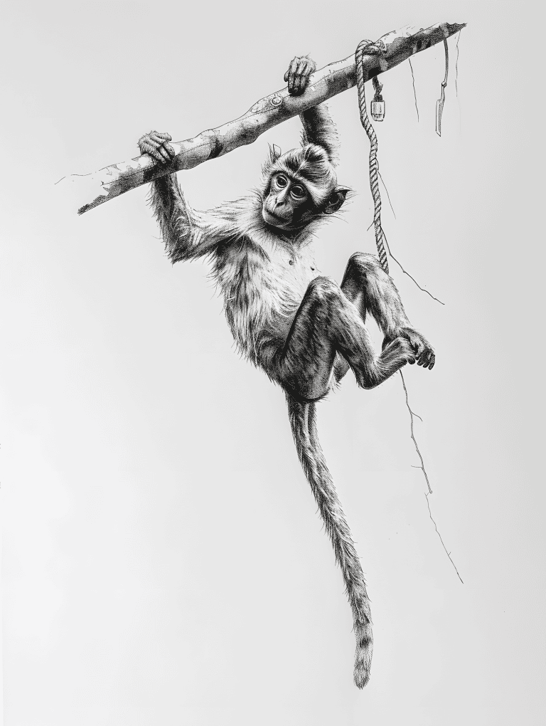 Monkey Hanging On A Branch