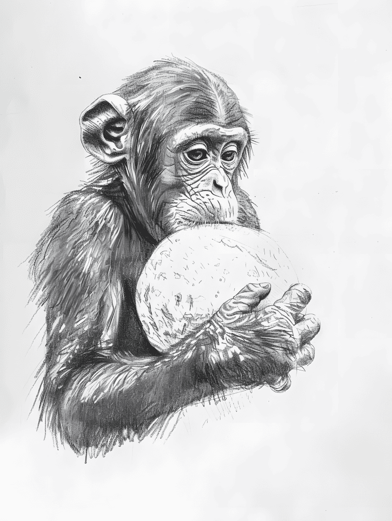 Monkey Holding A Fruit