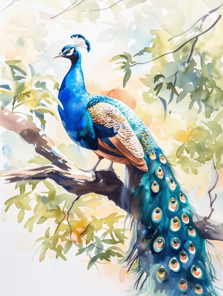 Peacock Perched On A Branch