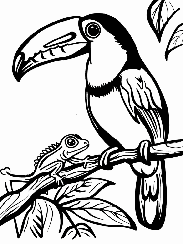 Toucan With A Lizard