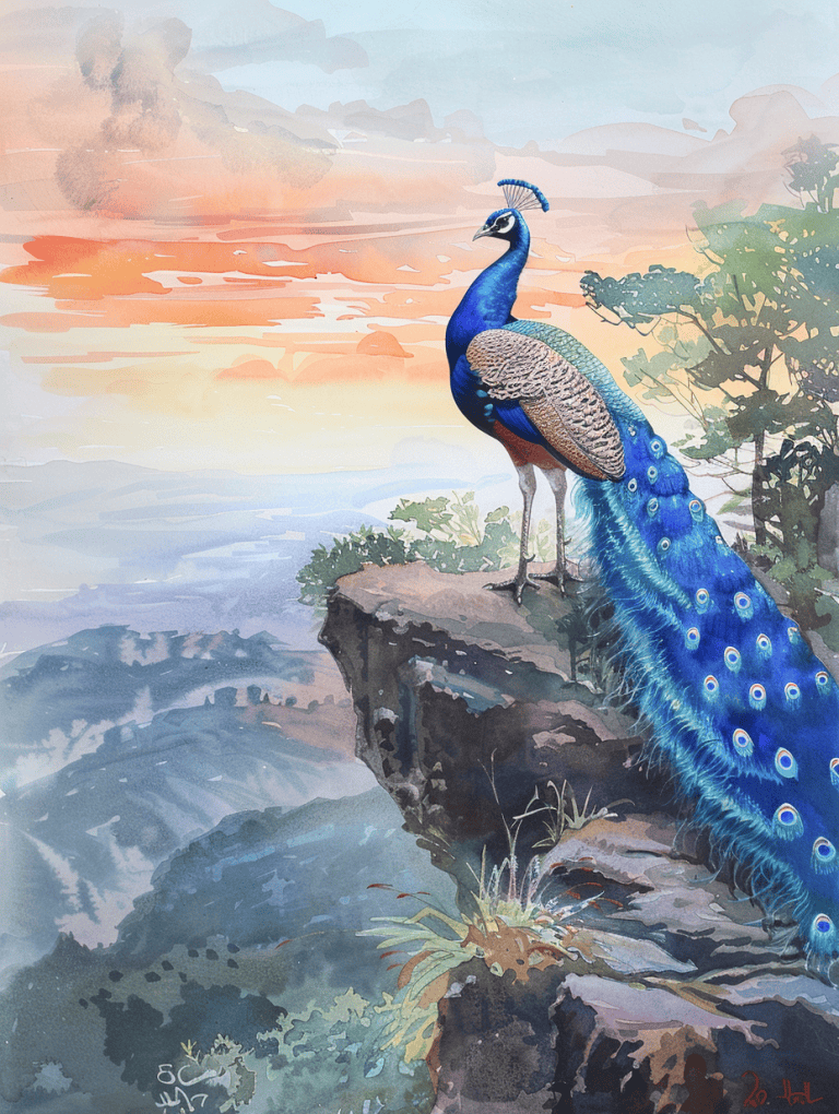 Peacock On A Hilltop