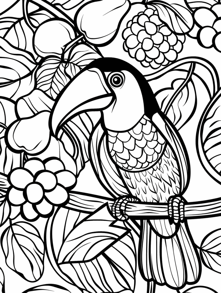 Toucan Surrounded By Fruits