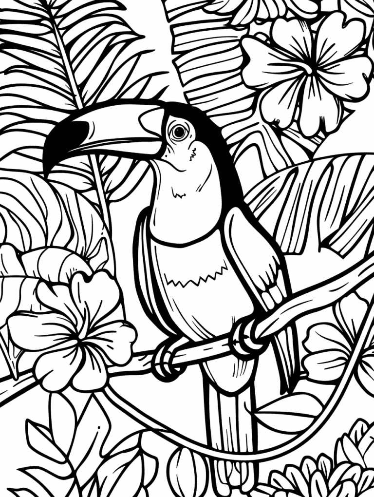 Toucan Adorned With Flowers