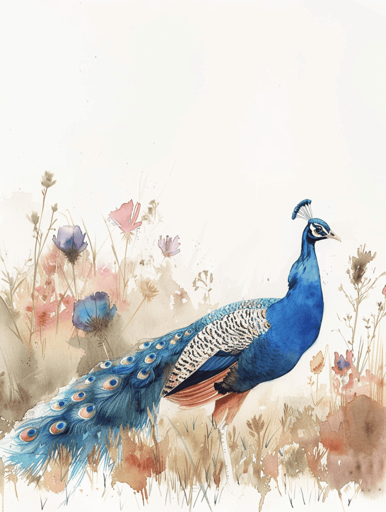 Peacock In A Meadow
