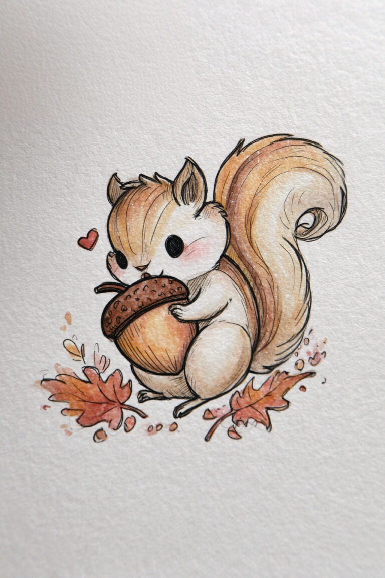 Chipmunk Hugging An Acorn