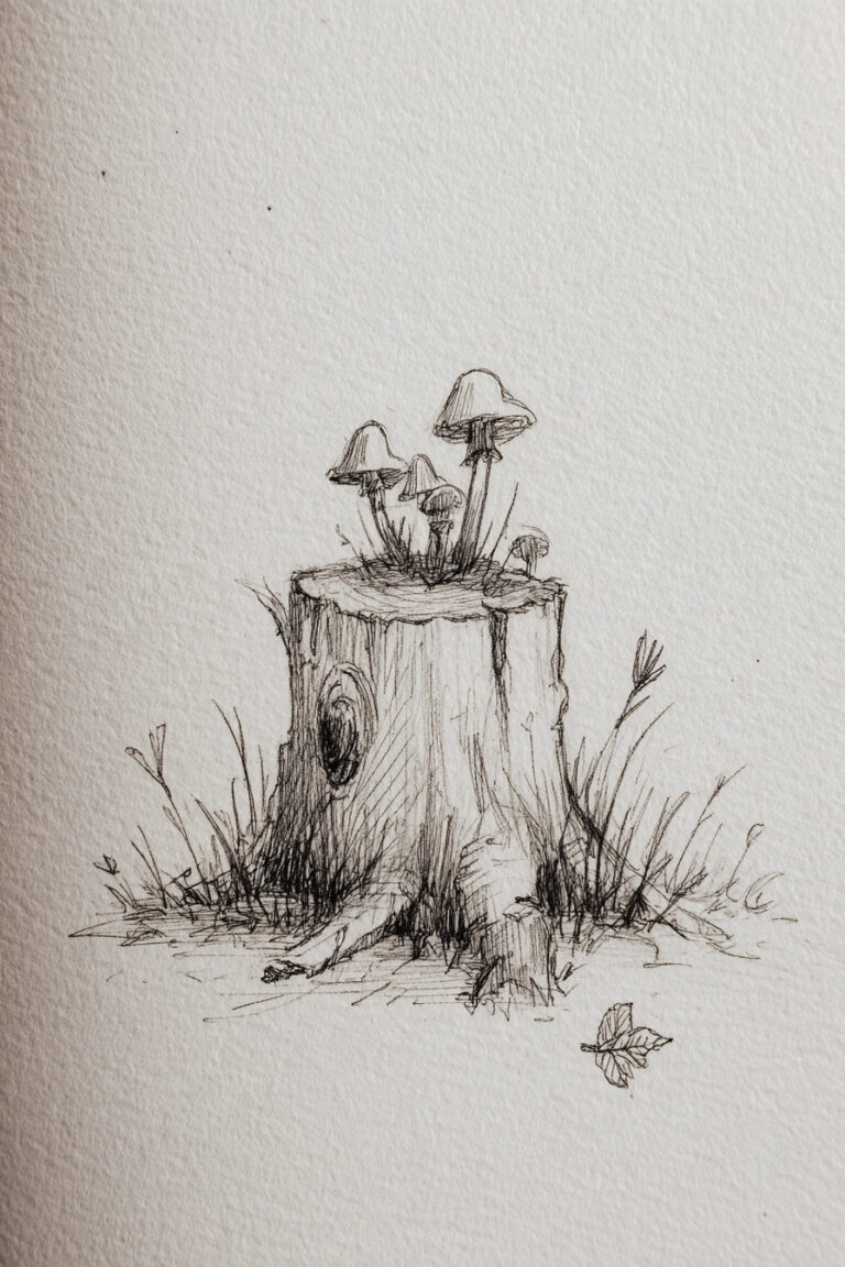 Mushrooms On a Tree Stump