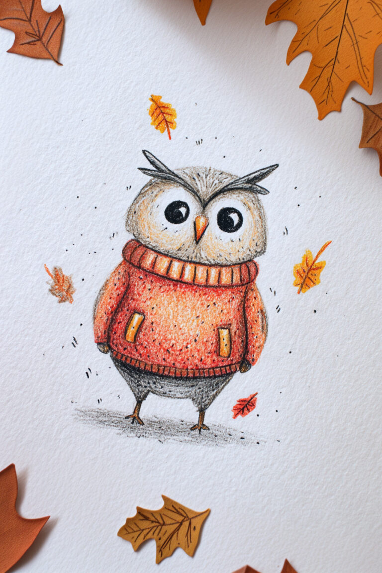 Owl Wearing A Sweater
