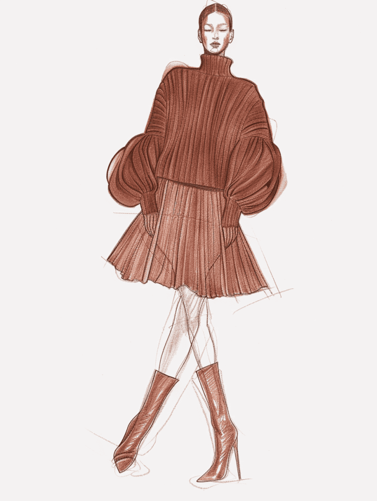 Auburn Sweater With Balloon Sleeves