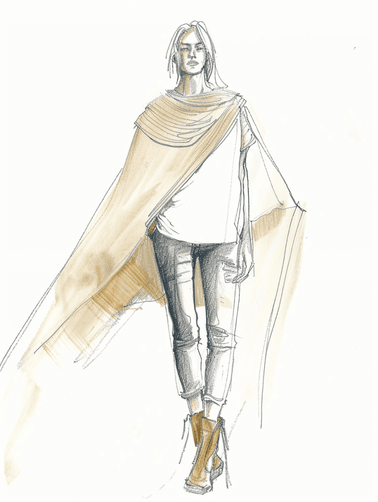 Poncho Over A White Top